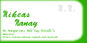 mikeas nanay business card
